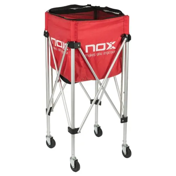 Foldable Ball Basket with Wheels Red